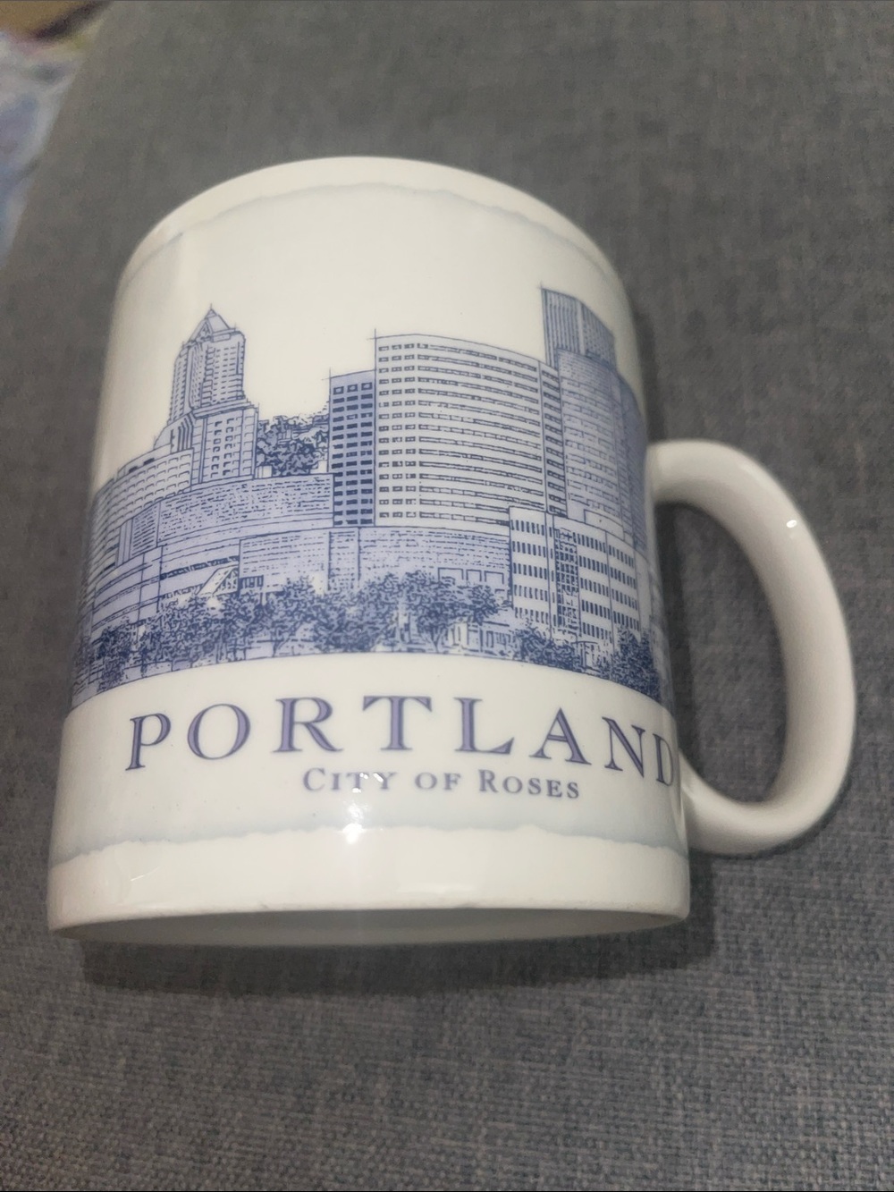 Starbucks Portland City of Roses White Ceramic Mug with Blue Skyline